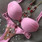 Custom Jewelry Connector Solid Color Bikini Swimwear