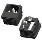 IEC320 ac power socket 3 pin with fuse snap-in