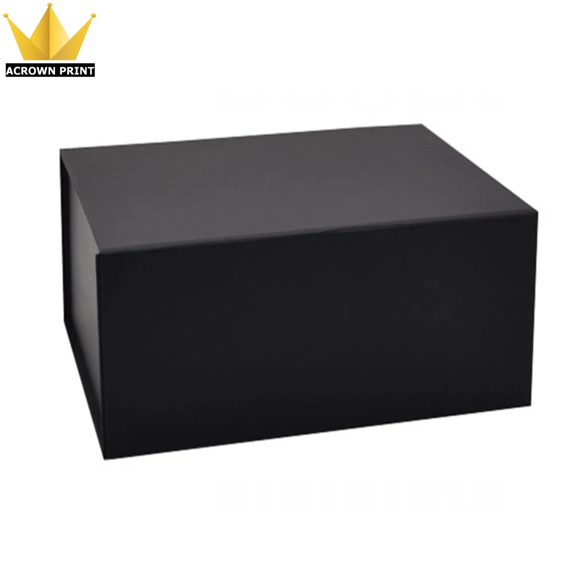 flat pack cardboard gfit packaging black magnetic gift box with