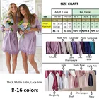 Matte satin flower lace trim bridesmaid Wedding Robe