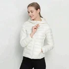 Clothing Wholesales Women Zipper Ultra Light Breathable Down Jacket With Hood For Ladies