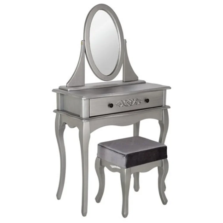 Tall Solid Wooden Old Light Up Cheap Makeup Vanity For Bedroom