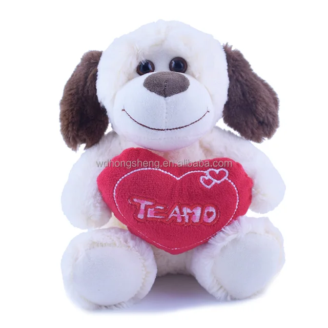 valentine gift plush dog toys with red heart fashion cute soft