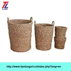 Custom Natural Seagrass Braided Baskets With Handle
