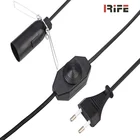 Wholesale 5ft 250V eu power cord salt lamp cable with dimmer switch E14 lampholder