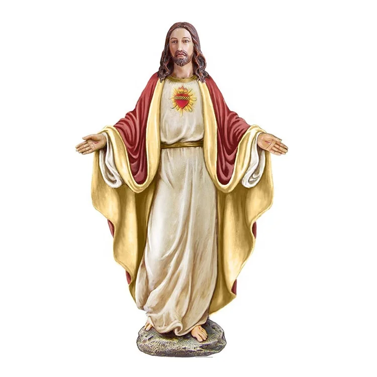 Polyresin 12,5 H Sagrado Corazón de Jesús, Santa estatuilla religiosa Decoración