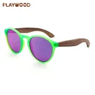 Fashion kids wooden temples sunglasses handmade polarized bamboo glasses