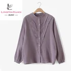 The Latest Beautiful Cotton Solid Color Lace Splicing Women Blouse