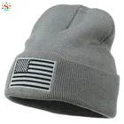 Custom logo beanie national flag beanies embroidered beanie American flag hat winter knitted hats wholesale