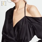 Wholesale best selling new design off the shoulder black blouses
