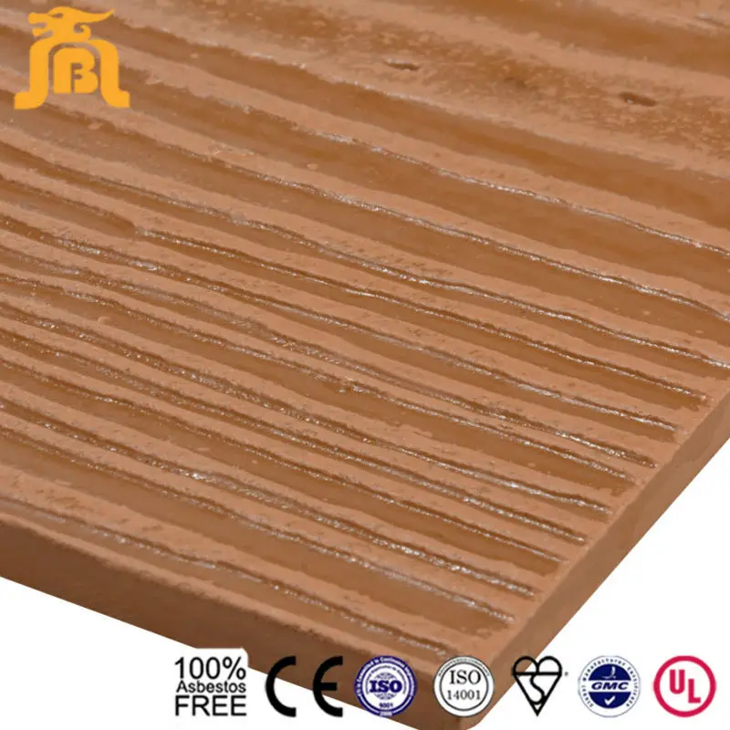Compressed Wood Grain Fiber Cement Board Sand Beige Color Sidding Board