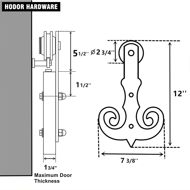 HD-FT41 Mustache Sliding Door Materials Hardware Hodor Made