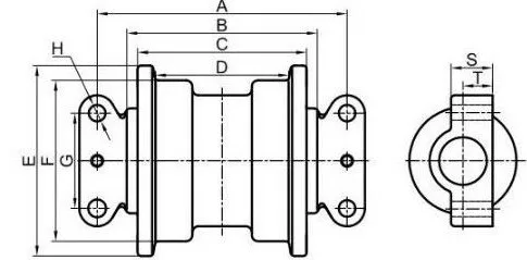 Track Roller for Hitachi Zaxis ZX40/ZX50/ZX50U/ZX55U/ZX60USB-3 Mini Excavator Bottom Lower Roller 4357785/4405892/9106672