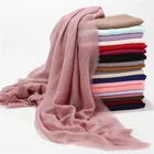 Malaysia Four-sided tassel Cotton and linen Hijab plain color hollow out scarfs scarves shawls