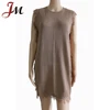 Summer women knitted sweater dress sleeveless O-Neck casual loose pullover dresses free size
