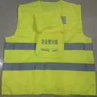 Roadway Warning Vest Fluo Yellow Vest with back bag to pack the vest in