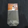 Transparent clear cellophane opp plastic square bottom bag flat bottom bags