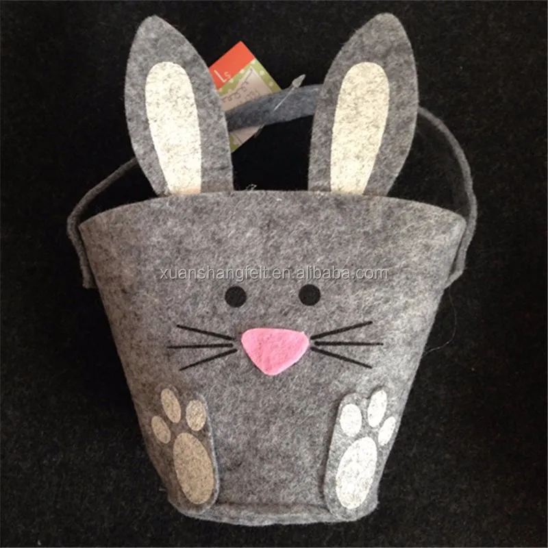 2019 new gift felt easter chicken basket with handle stock