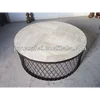 a fashionable iron basin round coffee table