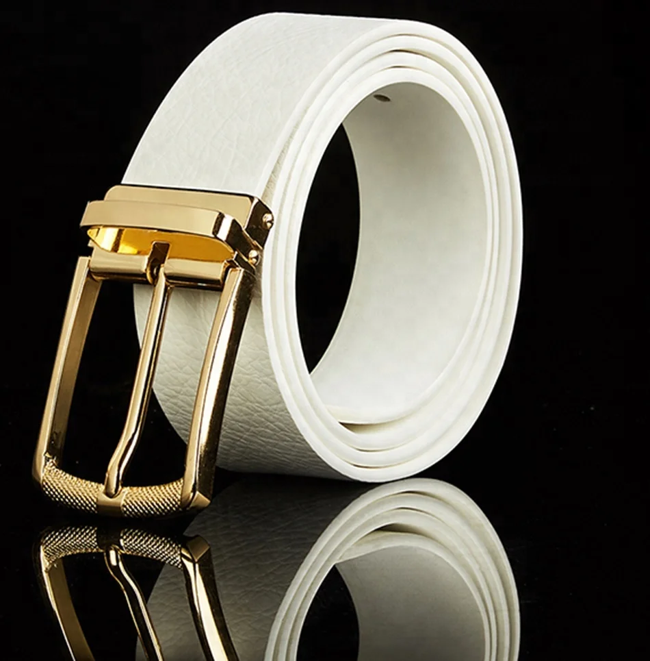 white designer belt