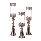 Glass votive holder rose gold wedding decoration high candle holders