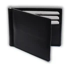 Personalized Leather Mens Wallet With Money Clip Credit Card Holder