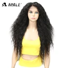 Noble Wigs For Black Women Natural kinky curly Hair 30 Inch Brown Heat Resistant Fiber Long Synthetic Wigs Large Lace Front Wig