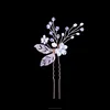 Handmade DIY U Shaped Floral Crystal Beaded Hairpins Wedding Jewelry Wholesale