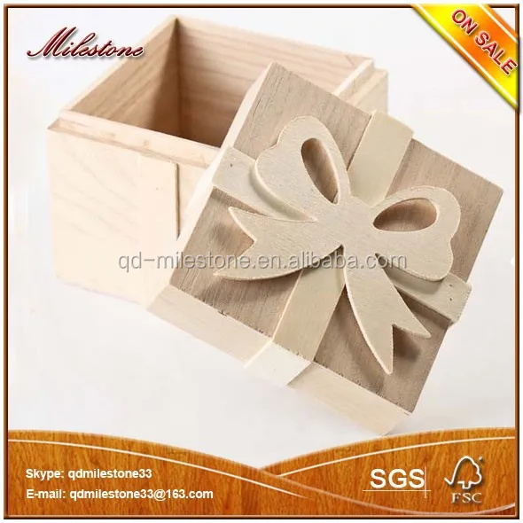 Christmas Custom Wood Box Gift Packing,Unfinished Wood Craft Boxes