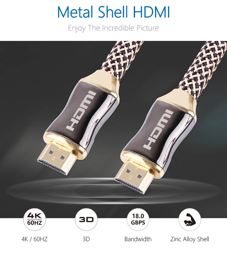 High Speed 4K 3D HDMI Cable up to 50m 18Gbps HDMI Cable With Ethernet HDMI cable - ANKUX.COM