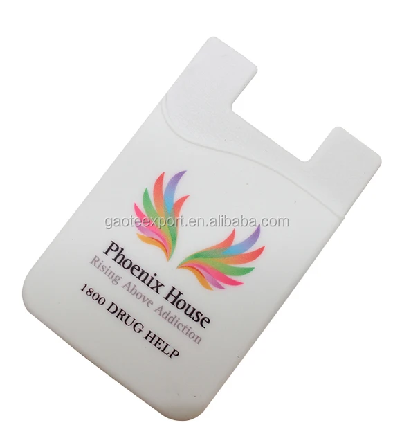 custom full color prinint silicone cellphone wallet id card