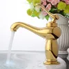 Hotel single handle tea pot shaped brass golden taps for bathroom with long spout