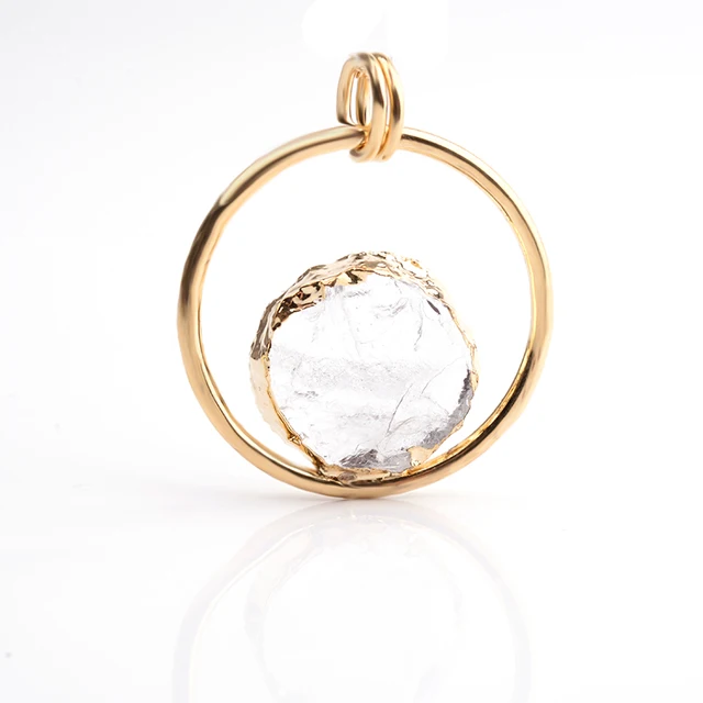 Wholesale Druzy Quartz Circle Pendant Accessory Jewelry Accesory