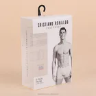 mens underwear plastic clear pvc pet pp packaging box with hook design