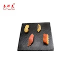 Factory Direct Sales Plate Wholesale Natural Edge 25*25*2.0cm Black Slate Stone Sushi/Cheese Board Plate
