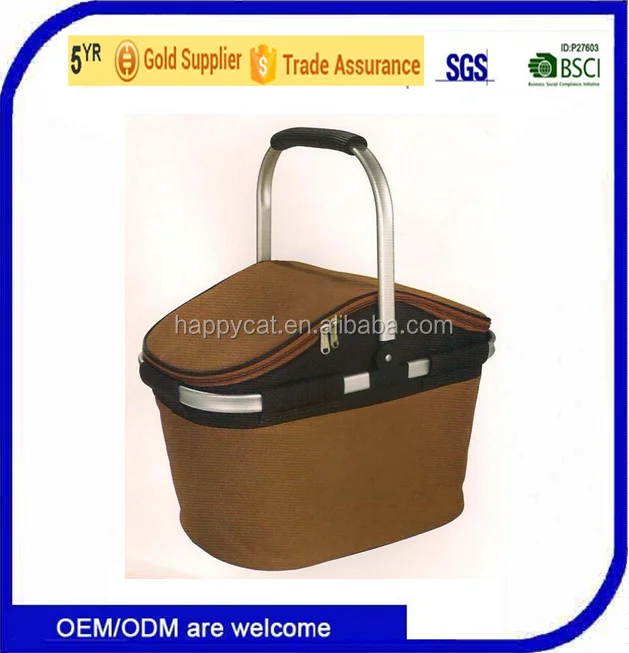aluminium handle shopping basket, aluminium foil cooler basket