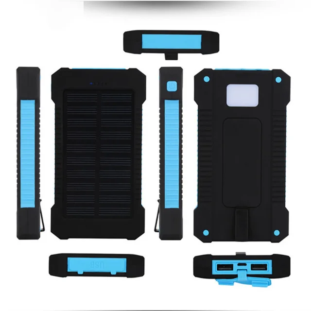 Waterproof 10000mAh Portable Compass Solar Charger Dual USB Battery Power Bank For iPhone for Samsung Smartphone - ANKUX.COM