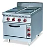 Good Quality New Product Electric Commercial Range With 4 Square Hotplate With Oven