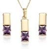 61128 xuping bar-style 14k gold plated jewelry pendant earring sets