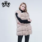 Women Real Fox Fur Gilet Winter Warm Vest Fashion Waistcoat Thick Sleeveless Coat