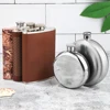 Leak Proof 18/8 wedding gift stainless steel hip flask with leather