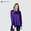 Wholesale Fashion Purple Ladies Long Sleeve Satin Elegant Blouses For Women