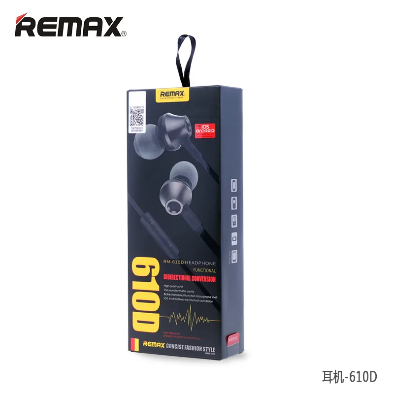 Remax RM-610D 1.2M Fashion Mobile Phone Earphones Wired Earbuds - ANKUX.COM