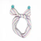 Adjustable heart printed headband, wide hair band with wire inside for young girls