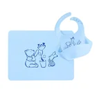 Custom Private Label Silicone Baby Bib and Placemat Set with Print