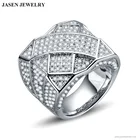 Jewelry Gemstone Ring Rings Jasen Jewelry Fashion Sparkling Gemstone Zircon Topaz Promise Ring With White Gold Plated