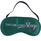 Green Satin Customized slogan Eye Sleep Mask