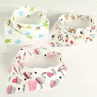 100% cotton eco-friendly cute style baby bandana drool bibs for 4 pack gift set