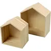 custom plain decorative house shaped wood box