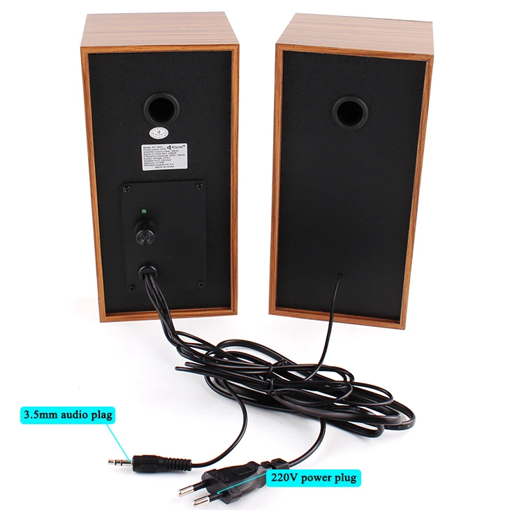 Hot sell wooden speaker perfect sound 2.0 channel passive Computer LED bookshelf speakers - ANKUX.COM